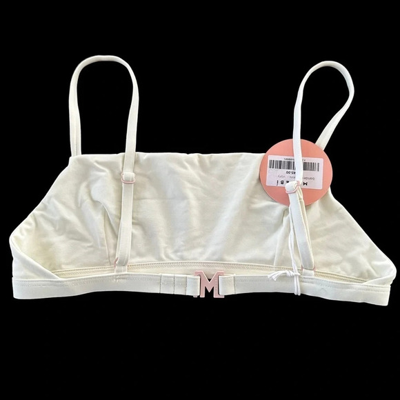 NWT Manebi Size 1 US 8-10 Ivory Bandeau Bikini Top Swimsuit Swim New Designer - Picture 2 of 6